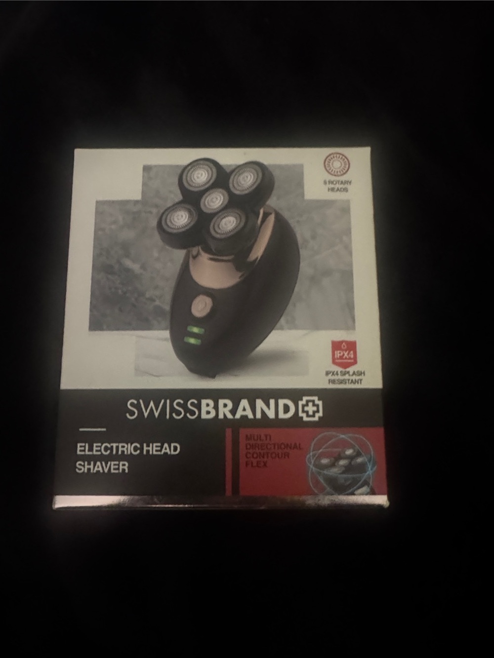 SwissBrand Electric Head Shaver in Black and Rose Gold